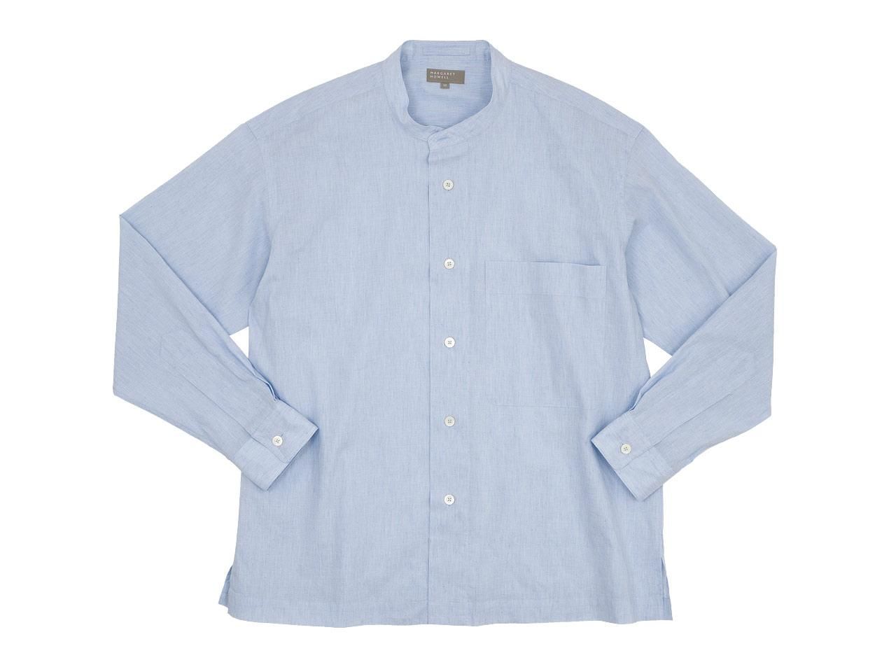 MARGARET HOWELL END ON END COTTON LINEN I SHIRTS 112BLUE 〔メンズ 