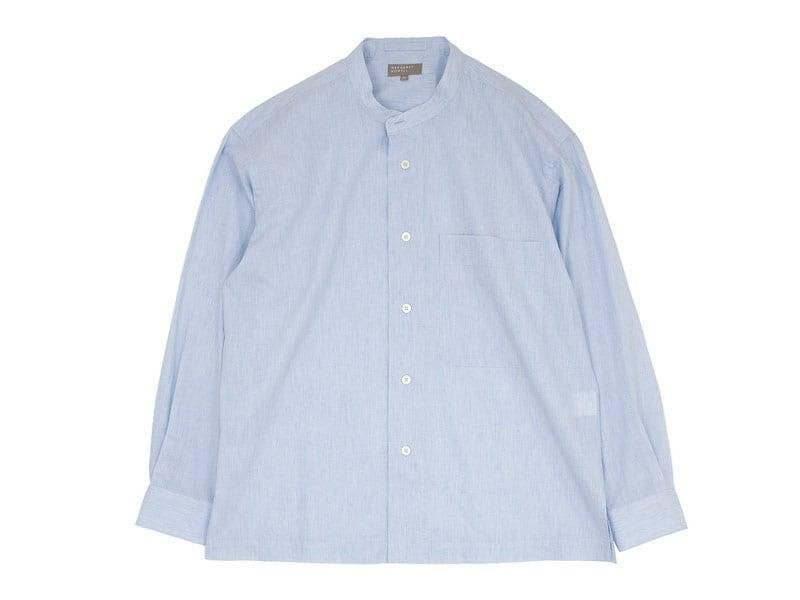 MARGARET HOWELL END ON END COTTON LINEN I SHIRTS 112BLUE ̥󥺡