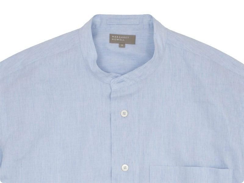 MARGARET HOWELL END ON END COTTON LINEN I SHIRTS 112BLUE ̥󥺡