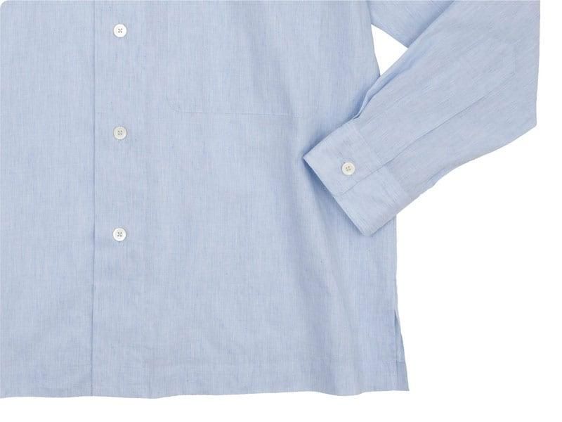 MARGARET HOWELL END ON END COTTON LINEN I SHIRTS 112BLUE ̥󥺡