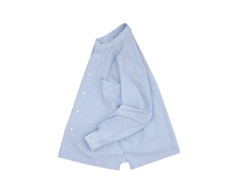 MARGARET HOWELL END ON END COTTON LINEN I SHIRTS 112BLUE ̥󥺡