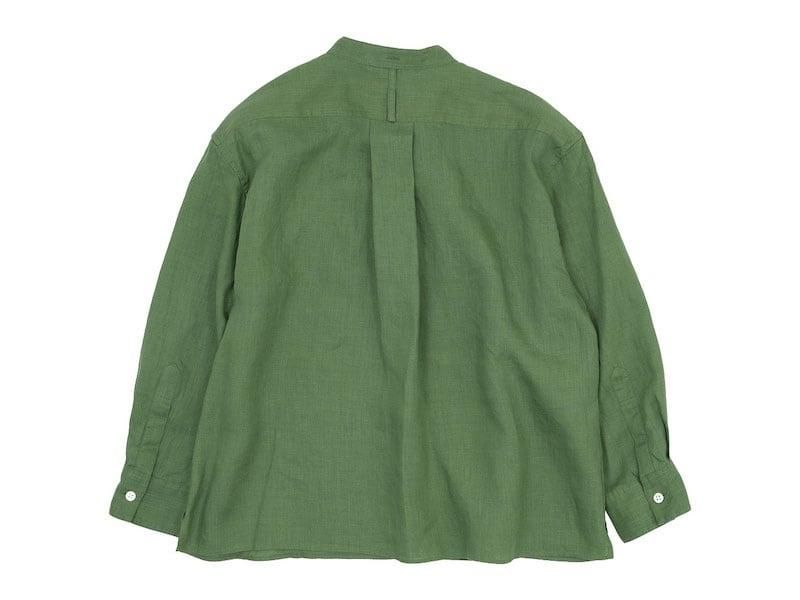 MARGARET HOWELL LINEN VOILE NO COLLAR SHIRTS 140GREEN̥ǥ