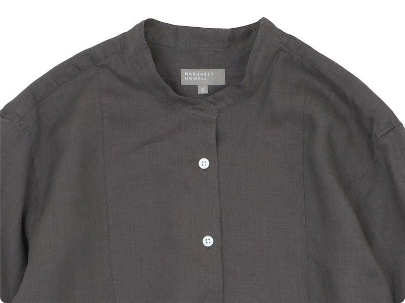 MARGARET HOWELL LINEN VOILE NO COLLAR SHIRTS 22GRAY̥ǥ