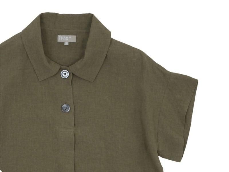 MARGARET HOWELL FINE LINEN PULL ON SHIRTS 180KHAKI̥ǥ
