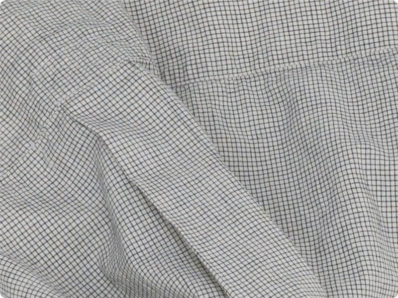 MHL. NATURAL WASHER COTTON LINEN S/S CHECK SHIRTS 11BLACK ̥ǥ