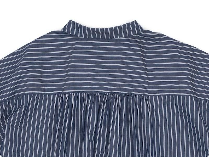 ordinary fits WIDE BARBER SHIRT STRIPE NAVY