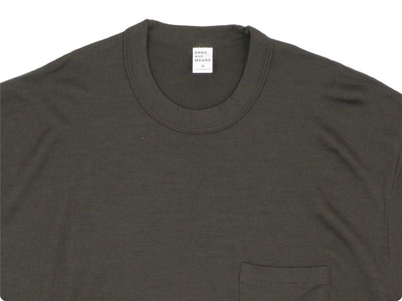 ENDS and MEANS Pocket L/S tee KHAKI OLIVE