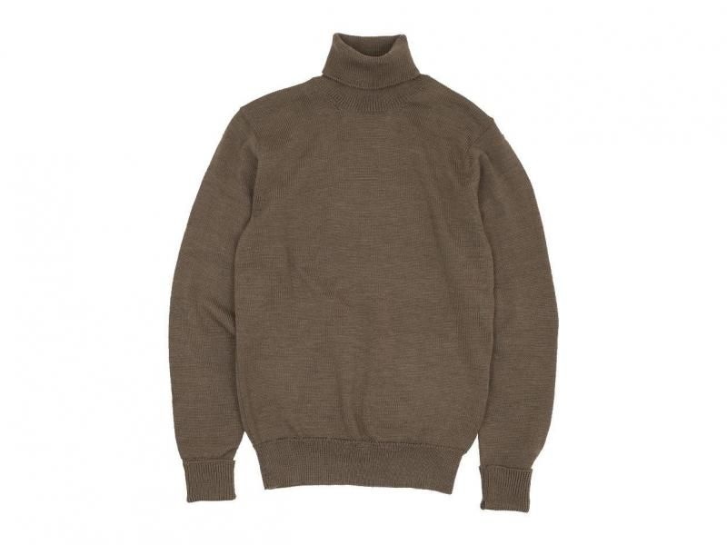 ENDS and MEANS Turtle Neck Knit MIX BROWN BEIGE