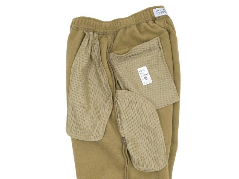ENDS and MEANS Tactical Fleece Trousers BROWN BEIGE
