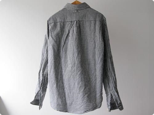 maillotSunset round collor work gingam check shirtsBLACK x WHITE