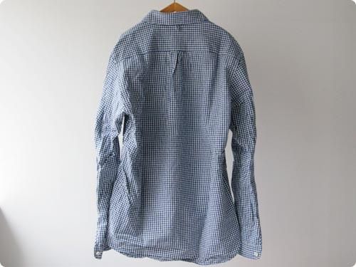 maillotSunset round collor p/o work gingam check shirtsBLUE x WHITE