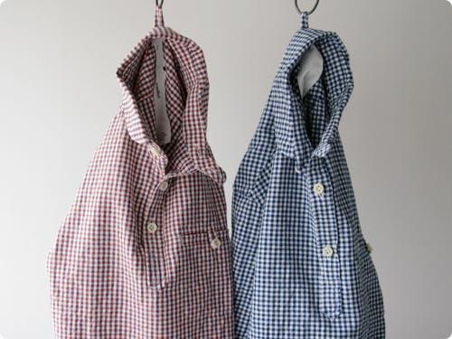maillotSunset round collor p/o work gingam check shirtsBLUE x WHITE