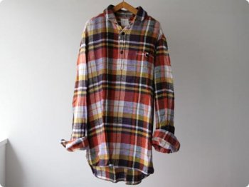maillotSunset flannel check round collor p/o shirtsYELLOW CHECK
