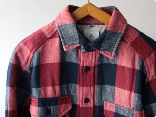 maillotSunset flannel buffalo check raglan work shirtsNAVY x WHITE x RED