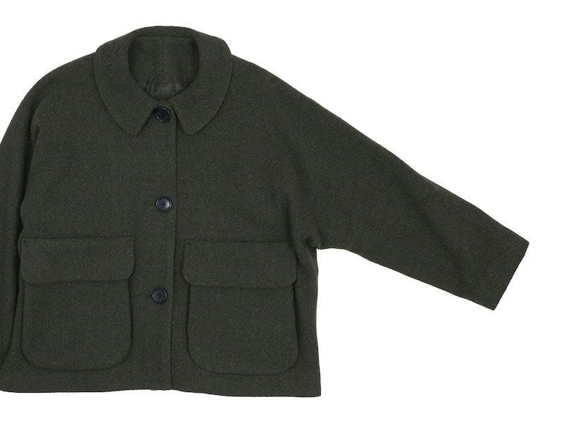 Atelier d'antan Clouetʥ롼 Round Collar Wool Jacket OLIVE