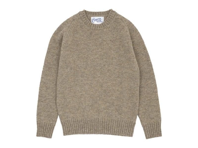 Charpentier de Vaisseau Karl Shetland Crew Neck Knit LIGHT BROWN