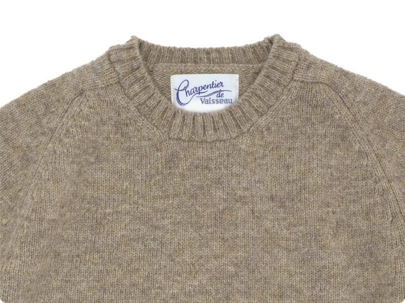 Charpentier de Vaisseau Karl Shetland Crew Neck Knit LIGHT BROWN