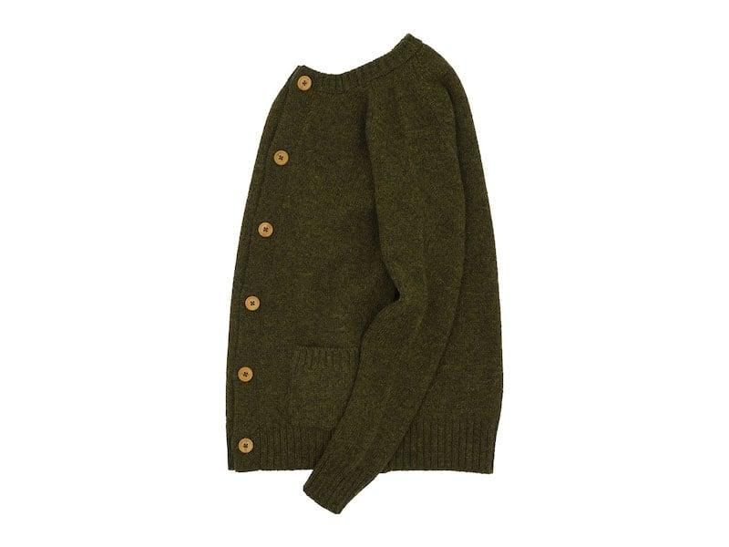 Charpentier de Vaisseau Karly Shetland Crew Neck Cardigan KHAKI