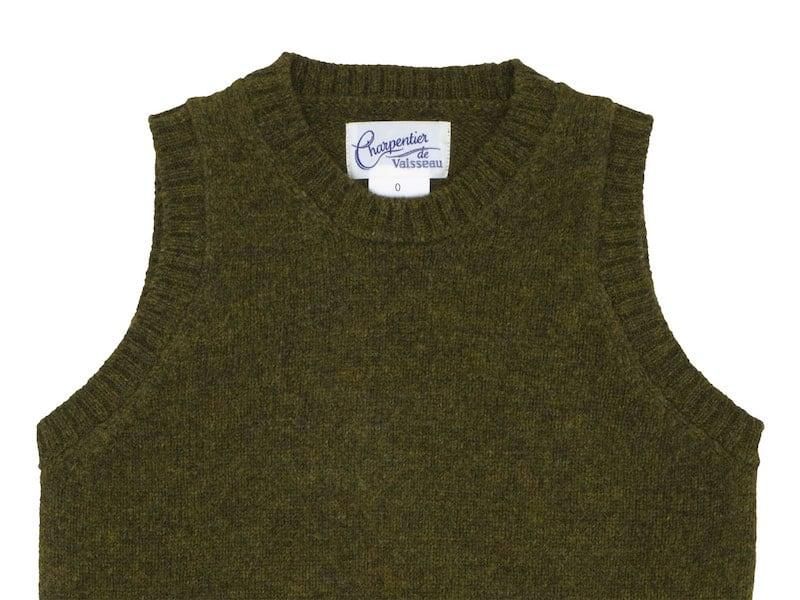 Charpentier de Vaisseau Kurson Wool Knit Vest KHAKI