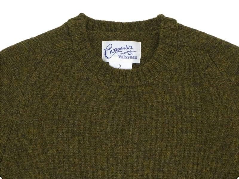 Charpentier de Vaisseau Karl Shetland Crew Neck Knit KHAKI