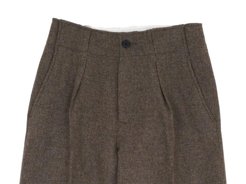Charpentier de Vaisseau Brent Tweed Tuck Pants LIGHT BROWN