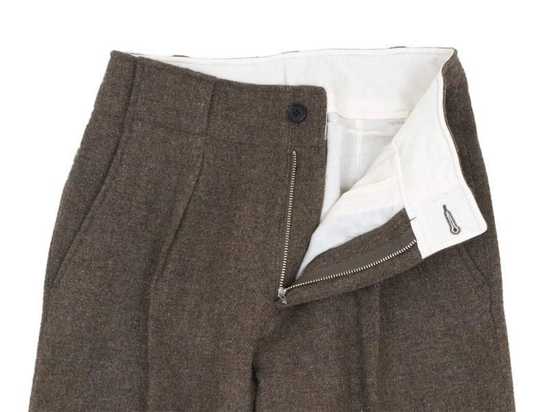 Charpentier de Vaisseau Brent Tweed Tuck Pants LIGHT BROWN