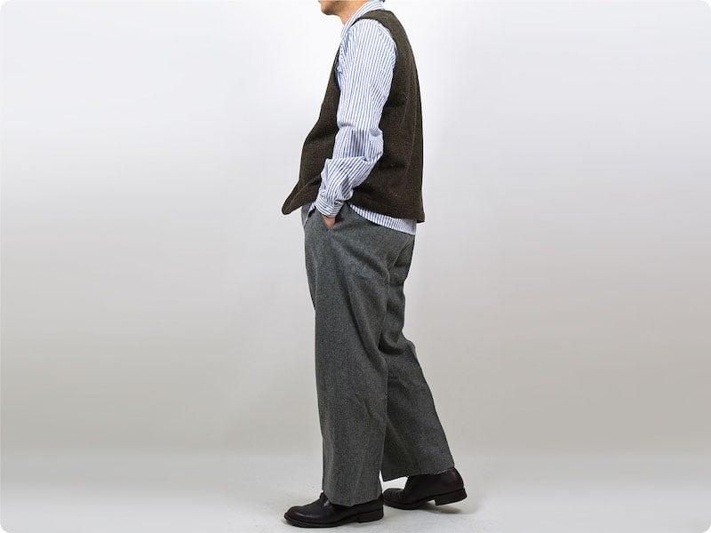 Charpentier de Vaisseau Brent Tweed Tuck Pants LIGHT BROWN