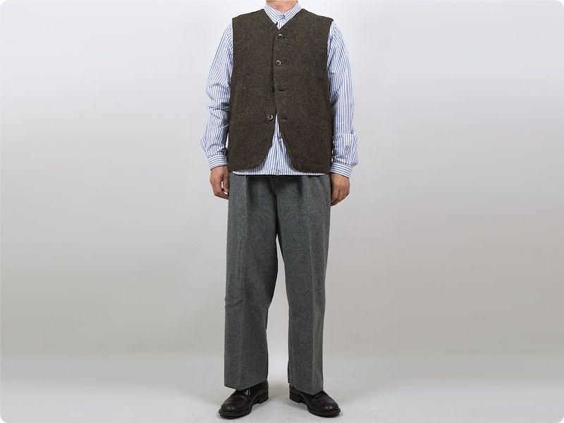 Charpentier de Vaisseau Brent Tweed Tuck Pants GRAY