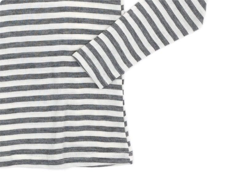 Tam Silk LONG SLEEVE GRAY x OFF WHITE