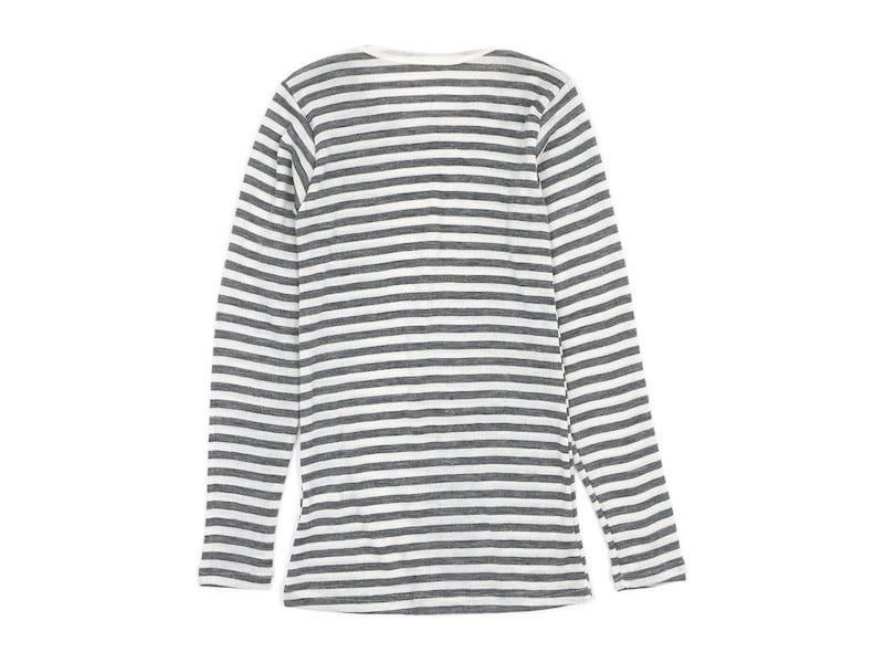 Tam Silk LONG SLEEVE GRAY x OFF WHITE