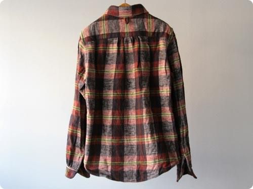 maillotSunset flannel check B.D. p/o shirts ORANGE CHECK