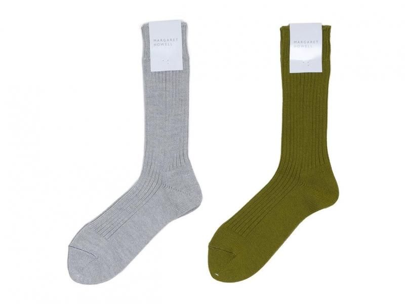 MARGARET HOWELL COTTON WOOL RIB SOCKS ̥󥺡