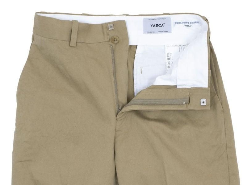 YAECA チノ クリーズド 30inch ホワイト Chino Cloth Trousers Wide