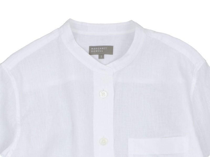 MARGARET HOWELL SHIRTING LINEN I NO COLLAR SHIRTS 30WHITE̥ǥ