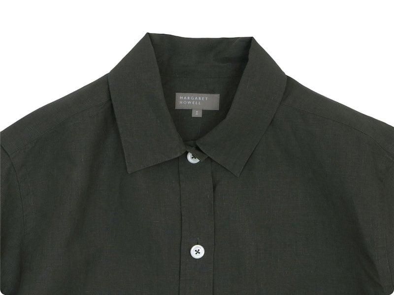 MARGARET HOWELL LINEN S/S SHIRTS 181OLIVE̥ǥ