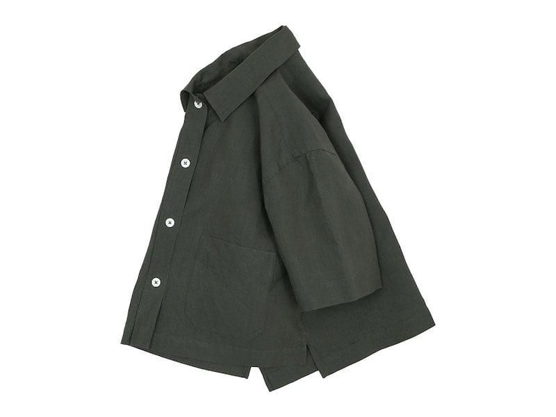 MARGARET HOWELL LINEN S/S SHIRTS 181OLIVE̥ǥ