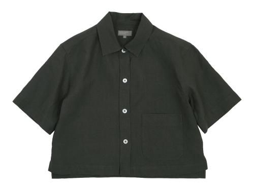 MARGARET HOWELL LINEN S/S SHIRTS 121DARK NAVY〔レディース