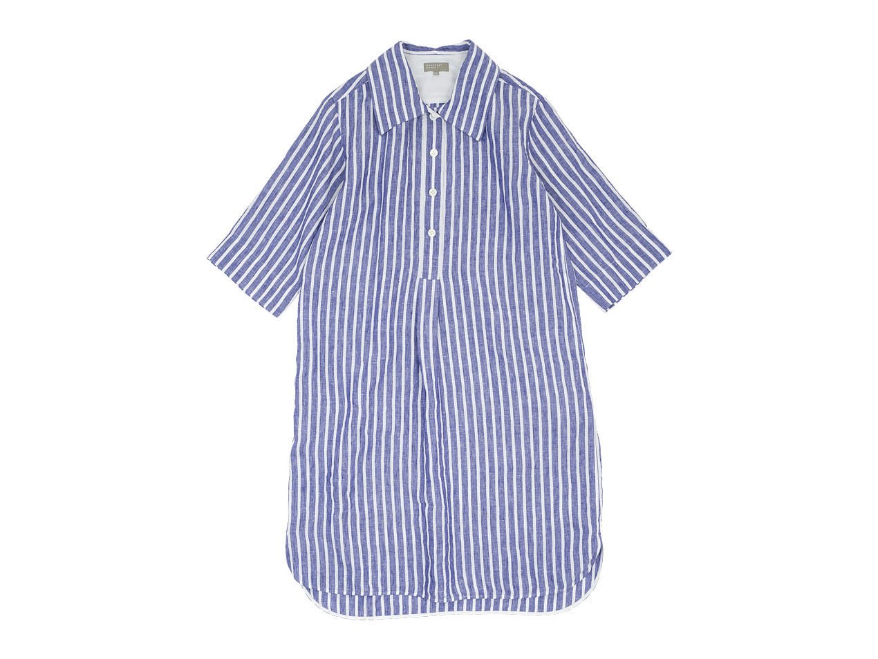 MARGARET HOWELL WIDE STRIPE LINEN DRESS 122NAVY x WHITE ̥ǥ