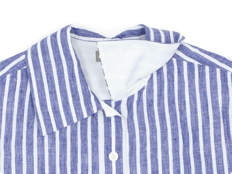 MARGARET HOWELL WIDE STRIPE LINEN DRESS 122NAVY x WHITE ̥ǥ