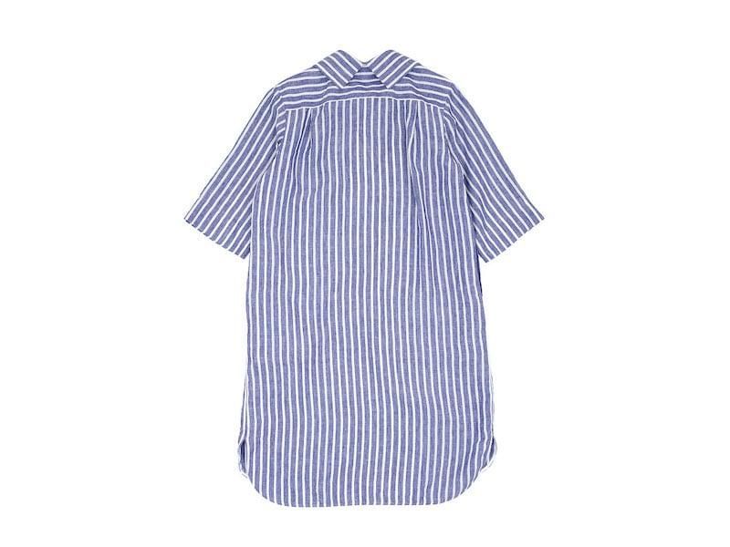 MARGARET HOWELL WIDE STRIPE LINEN DRESS 122NAVY x WHITE ̥ǥ