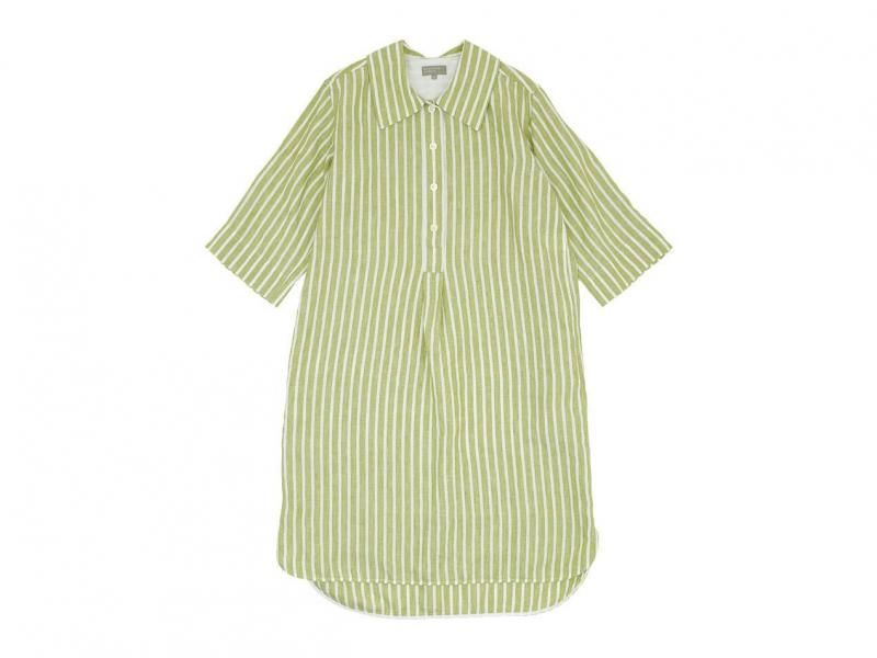 MARGARET HOWELL WIDE STRIPE LINEN DRESS 140GREEN ̥ǥ