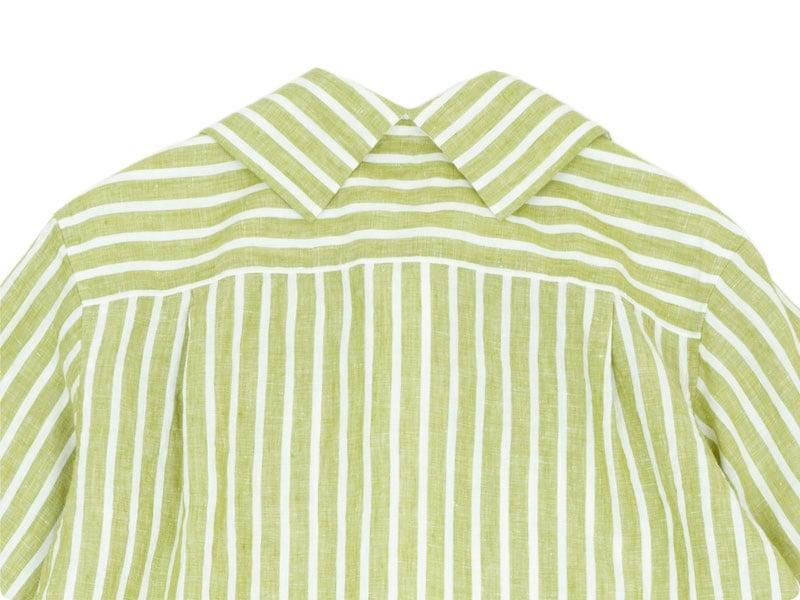 MARGARET HOWELL WIDE STRIPE LINEN DRESS 140GREEN ̥ǥ