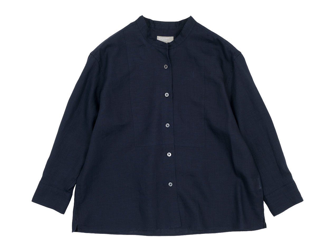 MARGARET HOWELL LINEN VOILE NO COLLAR SHIRTS 23CHARCOAL〔レディース〕