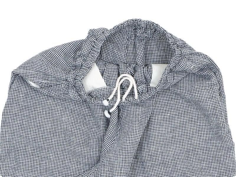 ordinary fits ball pants linen check WHITE x BLACK