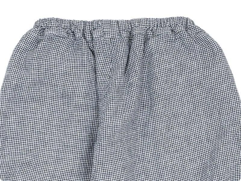 ordinary fits ball pants linen check WHITE x BLACK