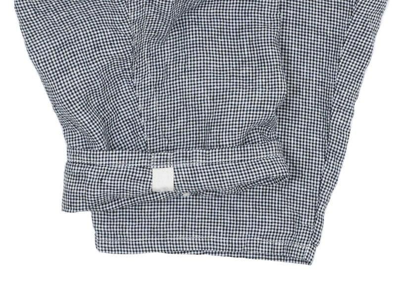 ordinary fits ball pants linen check WHITE x BLACK