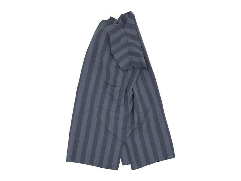 homspunネイビー ロングワンピース SALE】homspun リネンバイオ 長袖ワンピース ネイビー