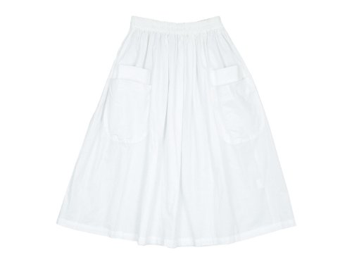 homspun(ホームスパン) バルキーシーチング ダブルポケットギャザースカート ホワイト