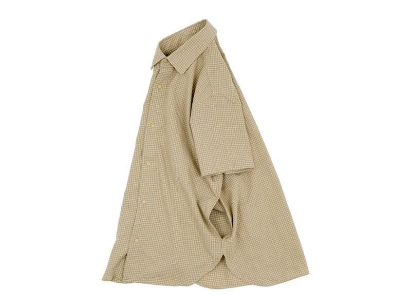 YAECA コンフォートシャツ リラックスロング 半袖 KHAKI-CH