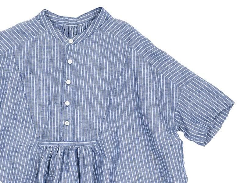 ordinary fits WIDE ATELIER SHIRTS NAVY STRIPE